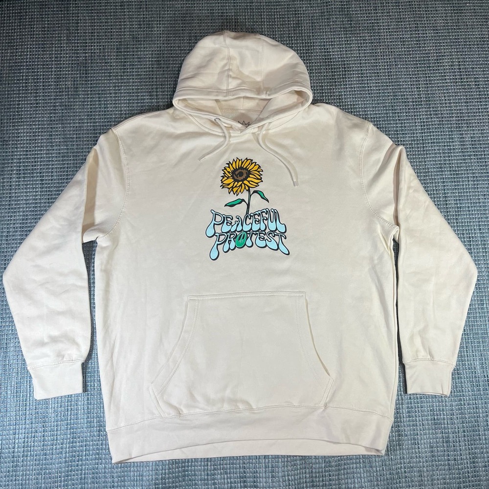 Blue Crown Peaceful Protest Hoodie Mens Sz 2XL New